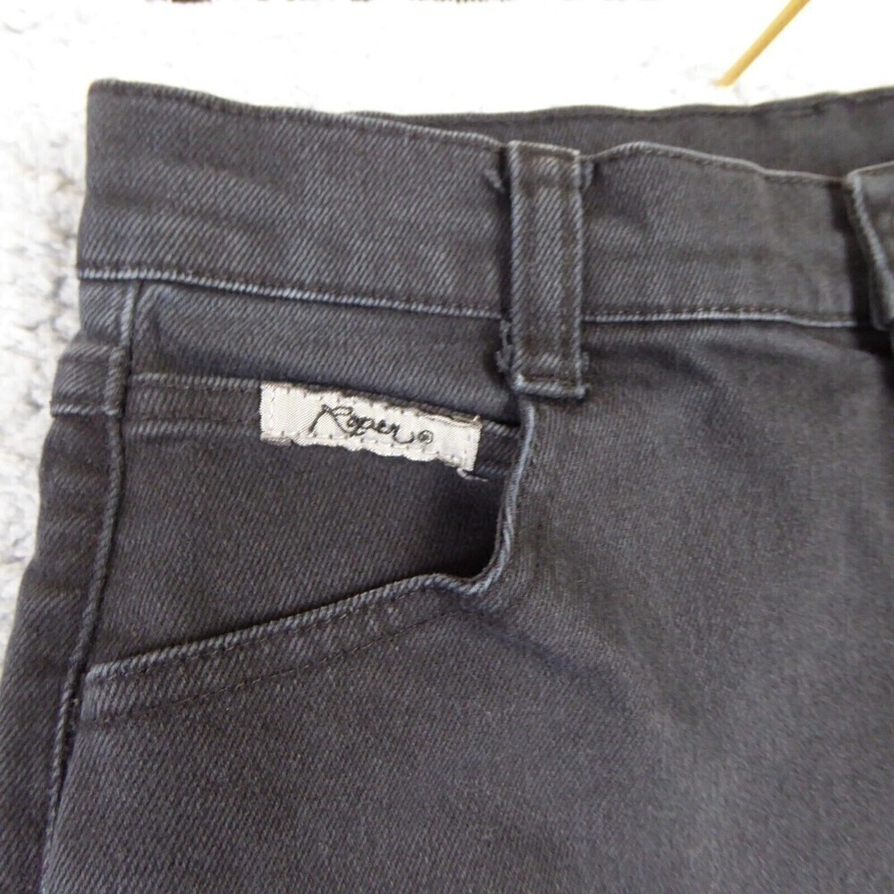Vintage Roper Jeans Womens 11 Black High Rise Western Straight Leg Denim Pocket - Picture 4 of 14